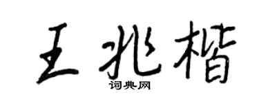 王正良王兆楷行书个性签名怎么写