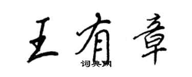王正良王有章行书个性签名怎么写