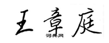 王正良王章庭行书个性签名怎么写
