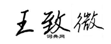 王正良王致微行书个性签名怎么写