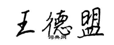 王正良王德盟行书个性签名怎么写