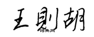 王正良王则胡行书个性签名怎么写