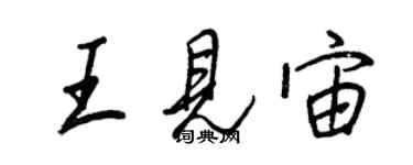 王正良王见宙行书个性签名怎么写