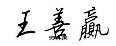 王正良王善赢行书个性签名怎么写