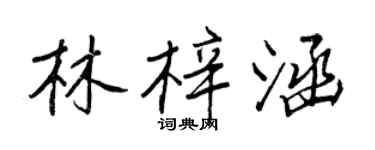 王正良林梓涵行书个性签名怎么写