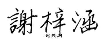 王正良谢梓涵行书个性签名怎么写