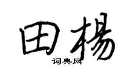 王正良田杨行书个性签名怎么写