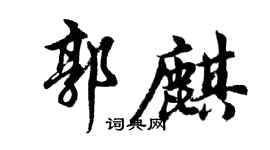 胡问遂郭麒行书个性签名怎么写