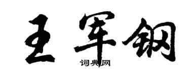 胡问遂王军钢行书个性签名怎么写