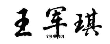 胡问遂王军琪行书个性签名怎么写