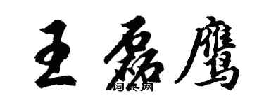 胡问遂王磊鹰行书个性签名怎么写