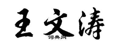 胡问遂王文涛行书个性签名怎么写