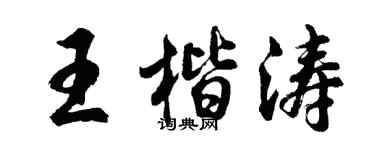 胡问遂王楷涛行书个性签名怎么写