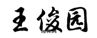 胡问遂王俊园行书个性签名怎么写