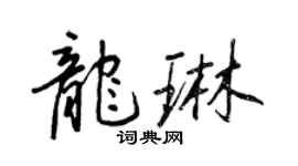 王正良龙琳行书个性签名怎么写