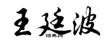 胡问遂王廷波行书个性签名怎么写