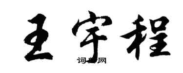 胡问遂王宇程行书个性签名怎么写