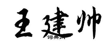 胡问遂王建帅行书个性签名怎么写