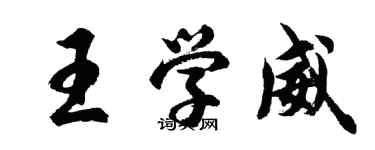 胡问遂王学威行书个性签名怎么写