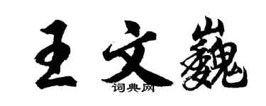 胡问遂王文巍行书个性签名怎么写