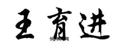 胡问遂王育进行书个性签名怎么写
