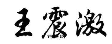 胡问遂王震激行书个性签名怎么写