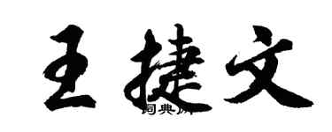 胡问遂王捷文行书个性签名怎么写