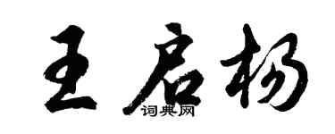 胡问遂王启杨行书个性签名怎么写