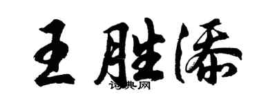 胡问遂王胜添行书个性签名怎么写