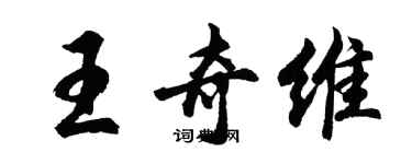 胡问遂王奇维行书个性签名怎么写