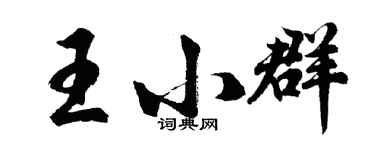胡问遂王小群行书个性签名怎么写