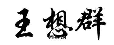 胡问遂王想群行书个性签名怎么写