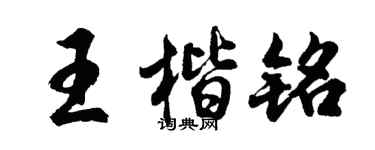 胡问遂王楷铭行书个性签名怎么写