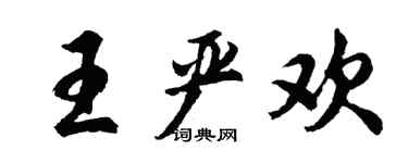 胡问遂王严欢行书个性签名怎么写