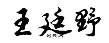 胡问遂王廷野行书个性签名怎么写