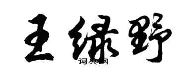 胡问遂王绿野行书个性签名怎么写