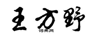 胡问遂王方野行书个性签名怎么写