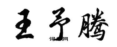 胡问遂王予腾行书个性签名怎么写