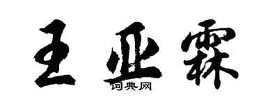 胡问遂王亚霖行书个性签名怎么写