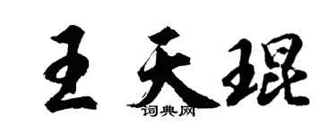 胡问遂王天琨行书个性签名怎么写