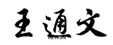 胡问遂王通文行书个性签名怎么写