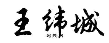 胡问遂王纬城行书个性签名怎么写