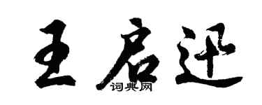 胡问遂王启迅行书个性签名怎么写