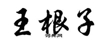 胡问遂王根子行书个性签名怎么写