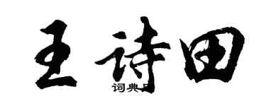 胡问遂王诗田行书个性签名怎么写