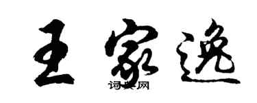 胡问遂王家逸行书个性签名怎么写