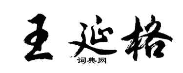 胡问遂王延格行书个性签名怎么写