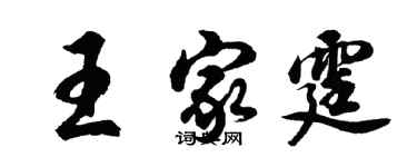 胡问遂王家霆行书个性签名怎么写