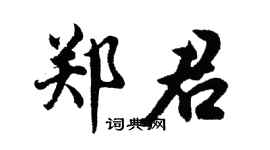 胡问遂郑君行书个性签名怎么写