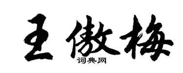 胡问遂王傲梅行书个性签名怎么写